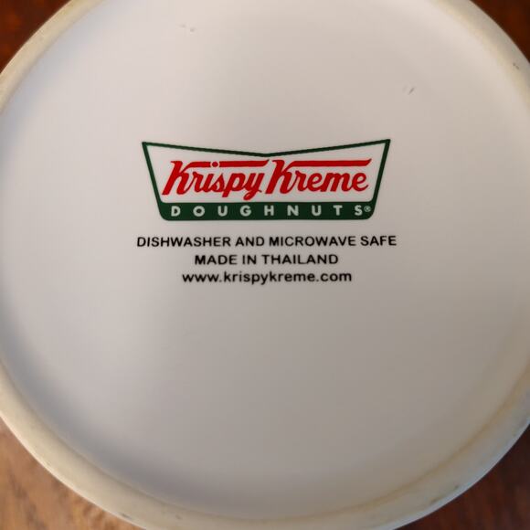 Krispy Kreme Doughnuts Coffee Restaurant‎ Diner Style Raised Logo Mug Cup 14oz - Picture 8 of 8